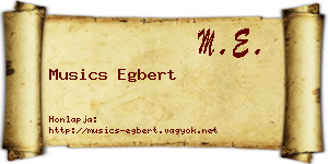 Musics Egbert névjegykártya